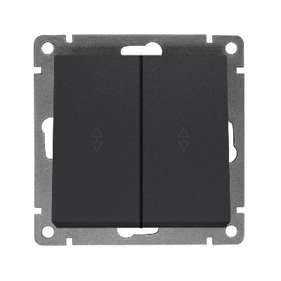 Переключатель проходной 2-кл. СП Афина 10А IP20 механизм графит UNIVersal A0026-Gr