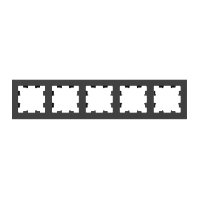 Рамка 5-м Эпика пластик черн. EKF UP1-FPB-05