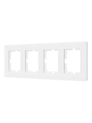 Рамка 4-местн. гориз. VESNA стекло белый матов. LEZARD 742-5380-149