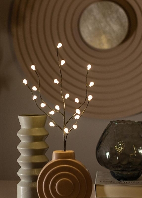 Ветвь имитация 45см черн. шар. 20LED 2хАА (не в компл.) КОСМОС KOC_INT-B123