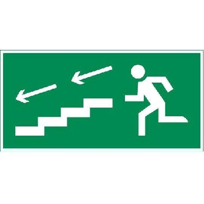 Знак "ПО ЛЕСТНИЦЕ ВНИЗ ВЛЕВО" 180х90мм для аварийно-эвакуационного светильника Compact VARTON V5-EM04-60.004.038