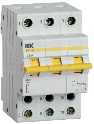 Выключатель-разъединитель трехпозиционный 3п ВРТ-63 63А KARAT IEK MPR10-3-063