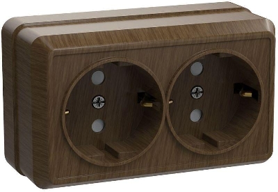 Розетка 2-м ОП Октава РС22-3-ОД 16А IP20 с заземл. дуб GENERICA ERO21-K04-16-DC