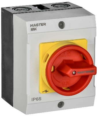 Переключатель кулачковый 16А (сх. 90) в боксе закрытая рукоятка авар. IEK MI-CS22-016-090