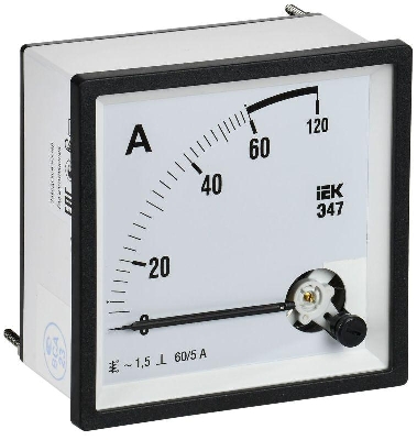Амперметр Э47 60/5А класс точн. 1.5 96х96мм IEK IPA20-6-0060-E