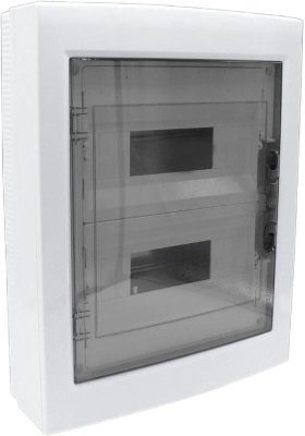 Корпус щита распределительного для модульного оборудования 24M(12х2) навесной прозр. затемненная дверца Cetinkaya Pano CP30924