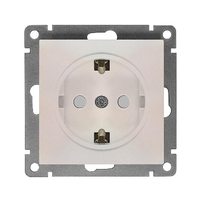 Розетка 1-м СП Афина 16А IP20 с заземл. защ. шторки механизм жемчуж. Universal A0049-OBr