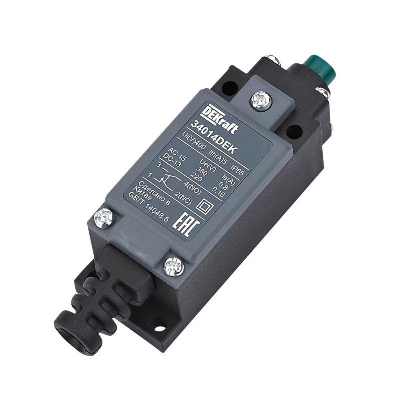 Выключатель концевой 1НО1НЗ кнопочный плунжер пласт. DEKraft 34014DEK