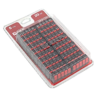 Клемма строительно-монтажная СМК 221-415 с рычагом 5 отверстий 0.2-4.0кв.мм (блист.20шт) PROxima EKF plc-smk-221-415b-20