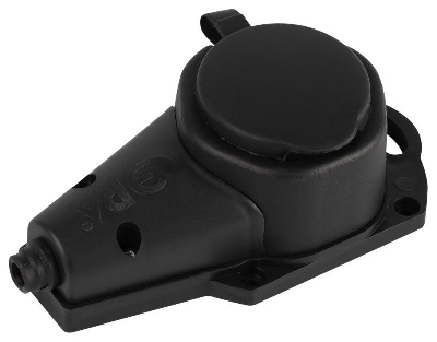 Колодка 1-м с заземл. 16A IP44 KX-1e-B-IP44 каучук. черн. Эра Б0068402