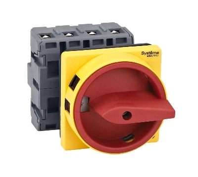 Выключатель-разъединитель 4п 63А IP20 с красн. рукоят. на дверцу 4 винтами с замком SE MSD63410R