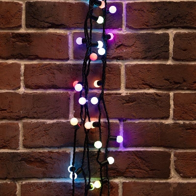 Гирлянда светодиодная "Мультишарики" 10м d17.5мм 100 LED RGB черн. ПВХ IP65 медленная смена 230В соединяется нужен шнур 303-500 Neon-Night 303-509-4