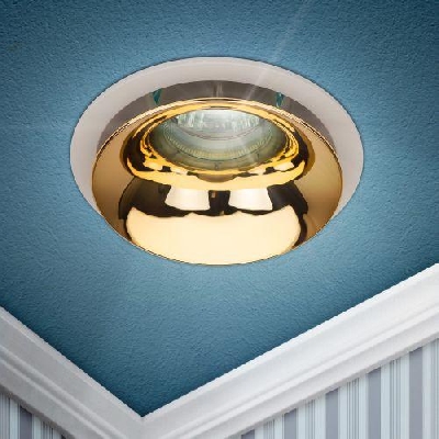 Светильник декоративный KL103 WH/GD MR16 GU5.3 встраив. бел. золото ЭРА Б0056351