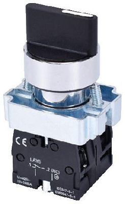 Переключатель LAY5-BD33 2НО на 3 положения с фиксацией I-O-II d22мм хром Электротехник ET012093