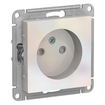 Розетка 1-м СП AtlasDesign 16А IP20 без заземл. защ. шторки механизм жемчуж. SE ATN000449