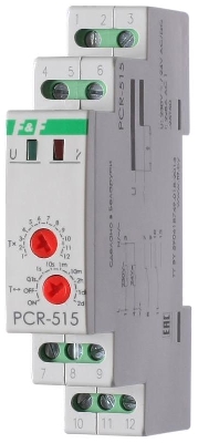 Реле времени PCR-515 2х8А 230В 2перекл. IP20 задержка включ. монтаж на DIN-рейке F&F EA02.001.006