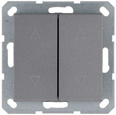 Выключатель для жалюзи 2-кл. 10А IP20 механизм алюм. Jasmart G3028S