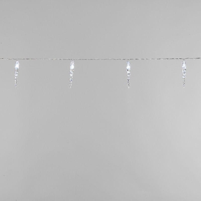 Гирлянда светодиодная "Сосульки" 1.5м 10LED бел. 0.1Вт IP20 провод ПВХ прозр. элементы питания 2хAA (не в компл.) Neon-Night 303-094