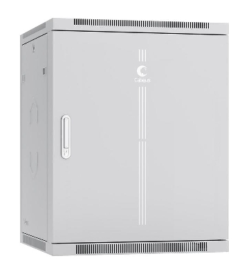 Шкаф телекоммуникационный настенный разобранный SH-05F-15U60/45m-R 19дюйм 15U 600х450х769мм дверь метал. сер. (RAL 7035) Cabeus 10765c