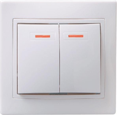 Выключатель 2-кл. СП Кварта 10А IP20 ВС10-2-1-КБ с индикацией бел. GENERICA EVK21-K01-10-DM