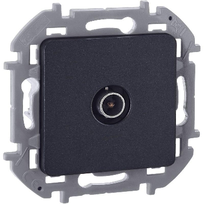 Розетка телевизионная TV Inspiria 2дБ 0-2400мГц с топологией "звезда" механизм антрацит IEK 673853