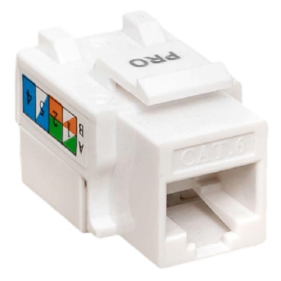 Модуль Keystone RJ45 кат.6 неэкранир. 110 IDC 90град. бел. TERACOM PRO EKF TRP-KSTN-90D-6UTP-WH