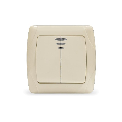 Выключатель 2-кл. СП Маргарита 10А IP20 с подсветкой сл.кость (ivory) UNIVersal М0123-I