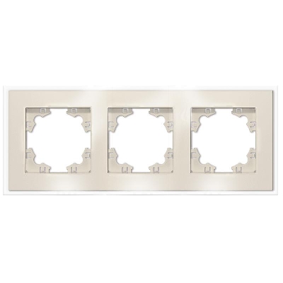 Рамка 3-м Афина стеклянная сл. кость (ivory) UNIVersal 2274