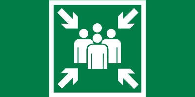 Знак "Место сбора" 180х90мм для аварийно-эвакуационного светильника Compact VARTON V5-EM04-60.004.020