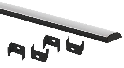 Комплект с гибким накладным анодированным профилем 1506GB 15х6.4мм 2м черн. CAB292 Эра Б0062767