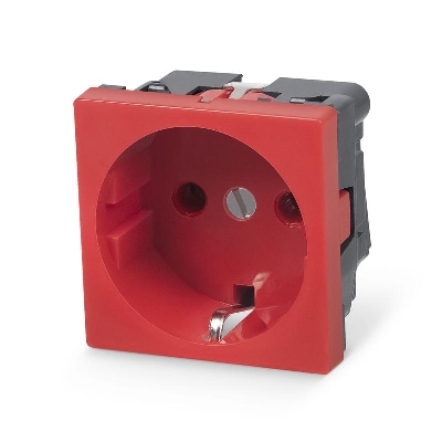 Розетка ME45-RD 16А Mosaic 45х45 2P+E немецк. стандарт красн. Cabeus 10104c