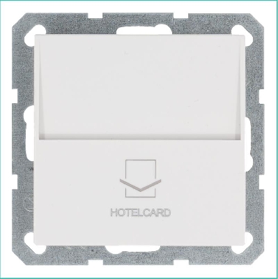 Выключатель карточный 10А IP20 отельный механизм бел. глянцевый Jasmart G6209W