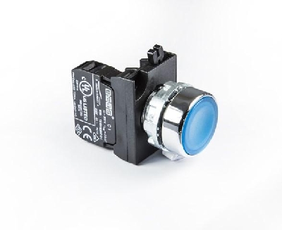 Кнопка нажимная круглая син. (1НО) EMAS CM100DM