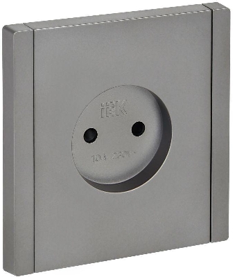 Розетка 1-м СП FORTE&PIANO FP517 10А без заземл. защ. шторки винт. крепл. сталь IEK FP-R13-10-K46