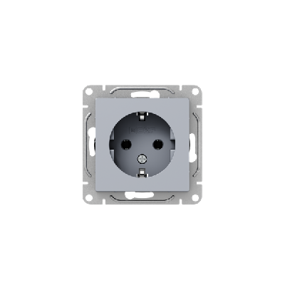 Розетка СП Эпика 16А с заземл. без защ. шторок механизм алюм. EKF UP1-SOA-110