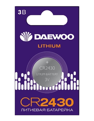 Элемент питания литиевый CR2430 3В BL-1 (блист.1шт) DAEWOO 5058071