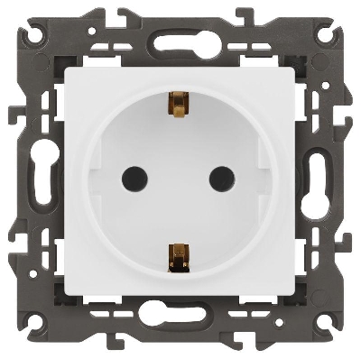 Розетка Elegance 14-2101-01М 16А 250В 2P+E Schuko матов. бел. Эра Б0065800