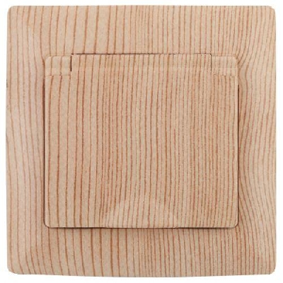 Розетка 1-м СП Solo 4-203-11 16А IP20 250В 2P+E Schuko с заземл. с крышкой сосна Intro Б0053665