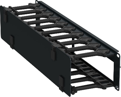 Кабель-органайзер горизонтальный 19дюйм 2U черн. ITK ZP-CC05-02U-H-R