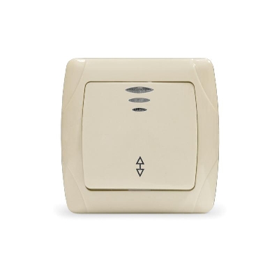 Переключатель проходной 1-кл. СП Маргарита 10А IP20 с подсветкой сл.кость (ivory) UNIVersal М0125-I