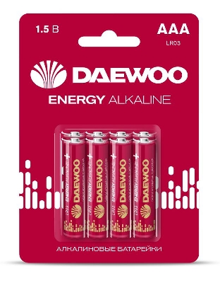 Элемент питания алкалиновый AAA/LR03 1.5В Energy Alkaline 2021 BL-8 (уп.8шт) DAEWOO 5031111