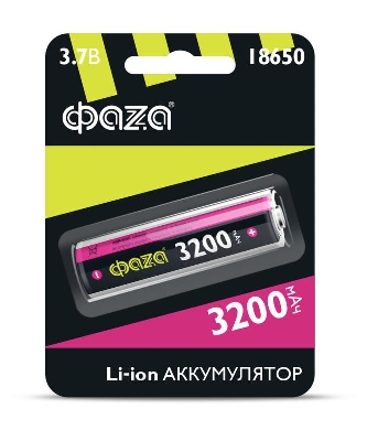 Аккумулятор 18650 3.7В Li-Ion 3200мА.ч без платы защиты BL-1 ФАZА 5037793