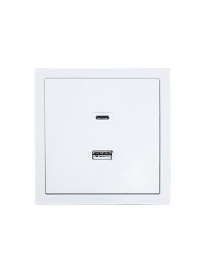 Розетка Type-C+ USB разъем СП ZIMA IP20 бел. LEZARD 704-0288-192TC