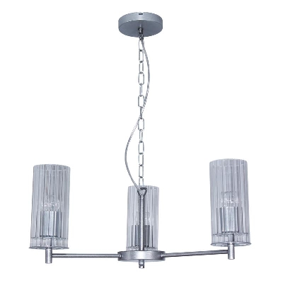 Светильник "Ника" 231 (плафон 0014) НСБ 01-3х60-177 Е27 [ИМ] подвесной серебр. Элетех 1005405301