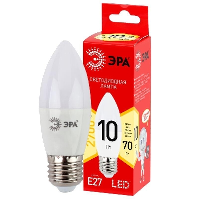 Лампа светодиодная LINE LED B35-10W-827-E27 R B35 10Вт свеча E27 тепл. бел. ЭРА Б0052377