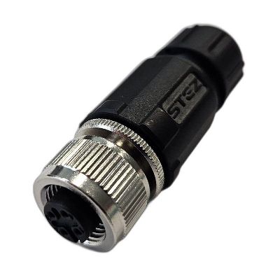 Разъем М12 4A гнездовой пайка пластик. прямой резьба PG7 каб. часть СЦМ120021-04A СТЭЗ 185200155