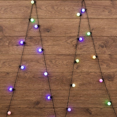 Гирлянда светодиодная "Шарики" 5м d30мм 25LED RGB 6Вт 220-240В IP20 провод ПВХ темн. зел. Neon-Night 303-569