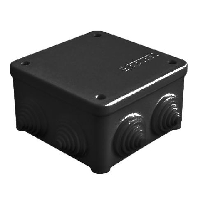 Коробка распределительная ОП 85х85х45мм IP54 7 выходов 3 гермоввода. крышка на винтах материал - полипропилен черн. Epplast 130115
