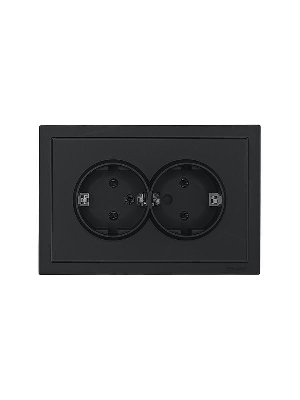 Розетка 2-мест. б/з СП ZIMA IP20 16А ПБТ безвинт. зажим черн. бархат LEZARD 704-4200-128BQC