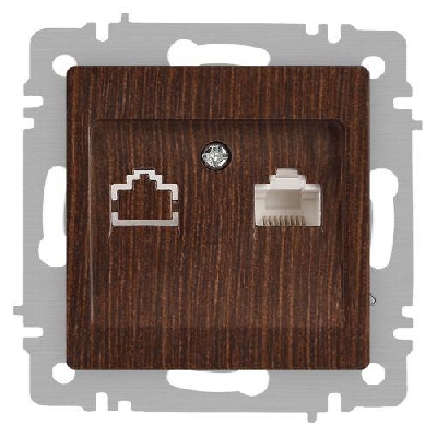 Розетка компьютерная 1-м СП Accent 6-303-10 RJ45 IP20 венге Intro Б0063643